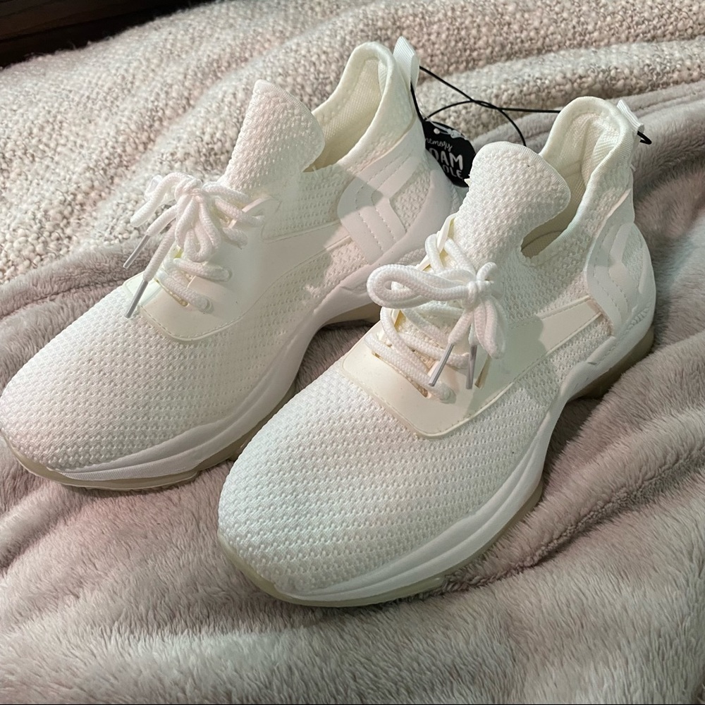 Chunky white sneakers